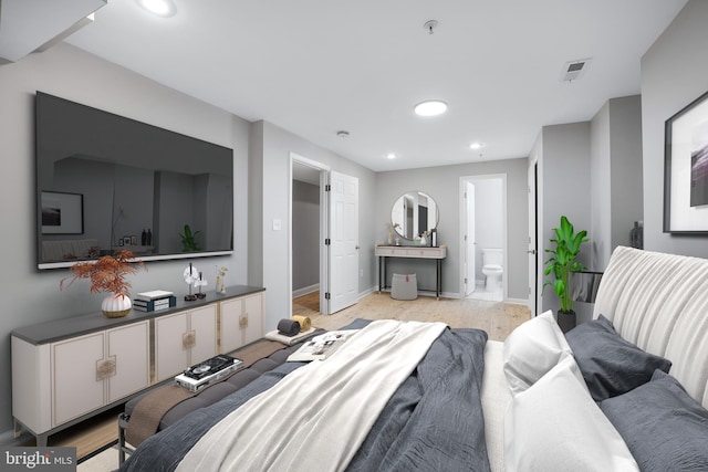 903 R St NW Unit 1, Washington, DC 20001 - bedroom featuring recessed lighting, baseboards, light wood finished floors, and visible vents