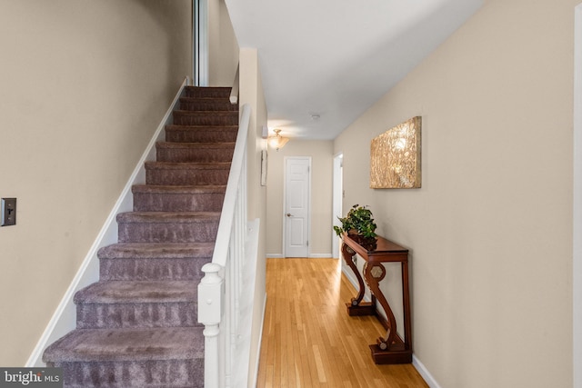 22 Cochise Cir, Medford Lakes, NJ 08055 - stairs with baseboards and wood finished floors