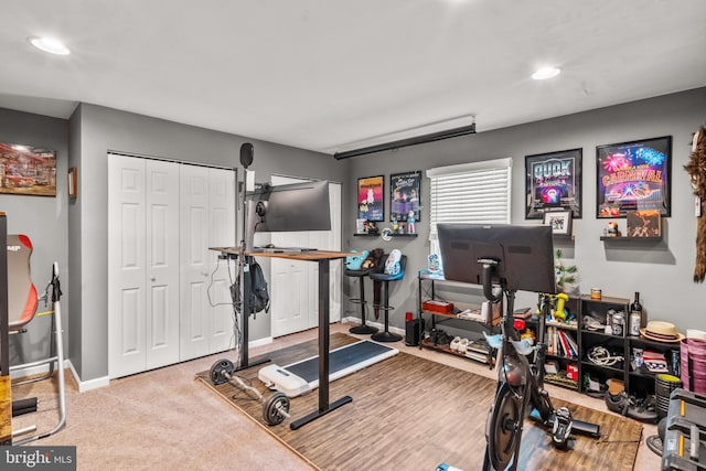 22 Cochise Cir, Medford Lakes, NJ 08055 - exercise area featuring baseboards and recessed lighting