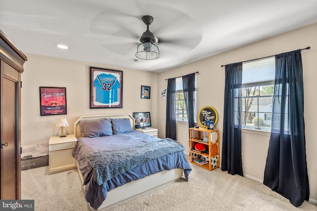 22 Cochise Cir, Medford Lakes, NJ 08055 - carpeted bedroom with recessed lighting, baseboards, and ceiling fan