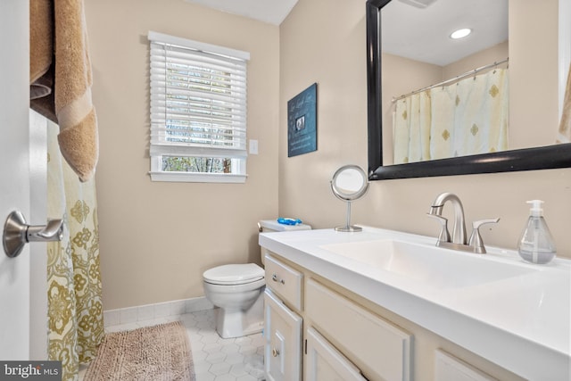22 Cochise Cir, Medford Lakes, NJ 08055 - full bathroom featuring vanity, baseboards, tile patterned floors, and toilet