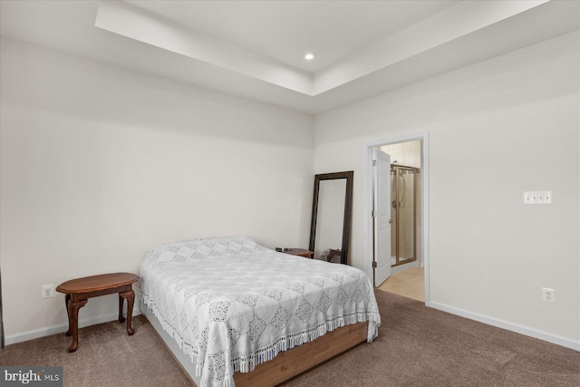 bedroom featuring baseboards, carpet flooring, and recessed lighting