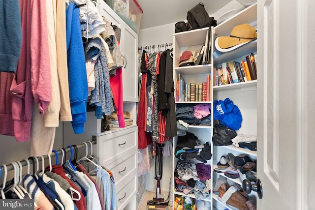 view of walk in closet