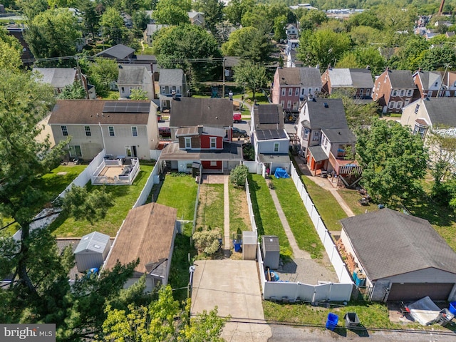 aerial view of residential area