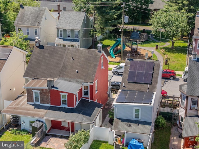 aerial view of residential area