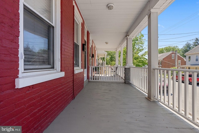 deck featuring covered porch