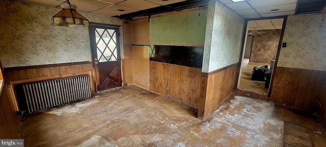 interior space featuring radiator heating unit