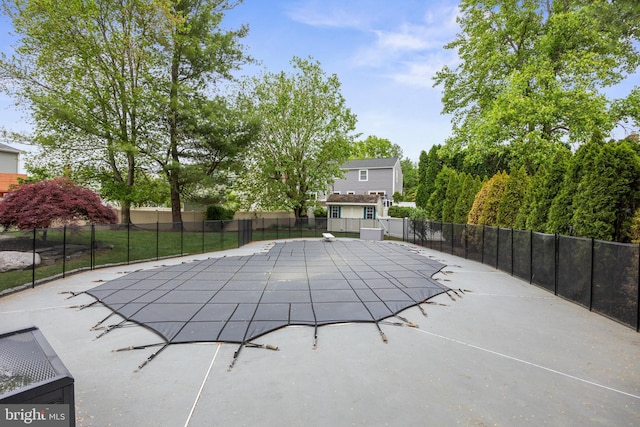 view of pool with fence, a patio, and a fenced in pool