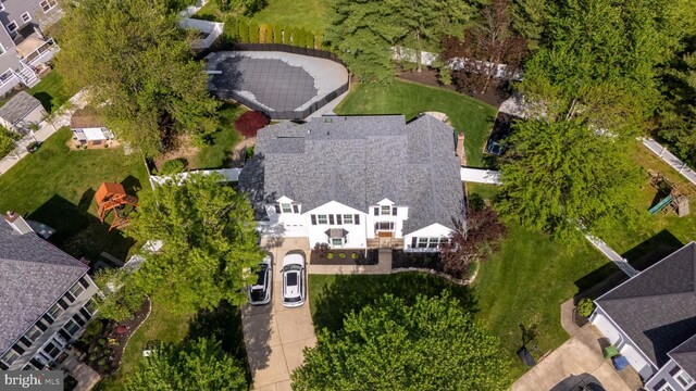 aerial view of residential area