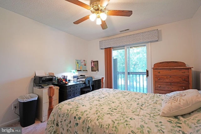 33955 Middleton Cir Unit 5, Lewes, DE 19958 - bedroom featuring access to outside, light carpet, ceiling fan, and baseboards