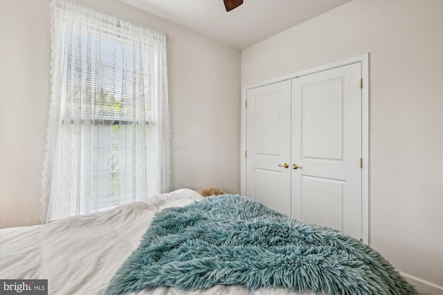 1507 Broadneck Pl Unit 403, Annapolis, MD 21409 - bedroom with a closet and a ceiling fan