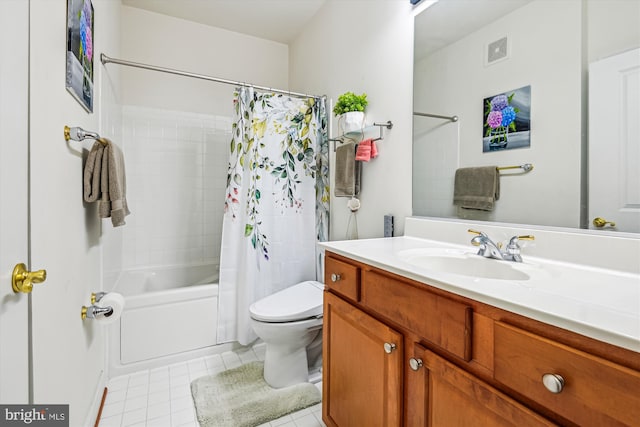 1507 Broadneck Pl Unit 403, Annapolis, MD 21409 - full bath featuring tile patterned flooring, toilet, vanity, and shower / tub combo with curtain