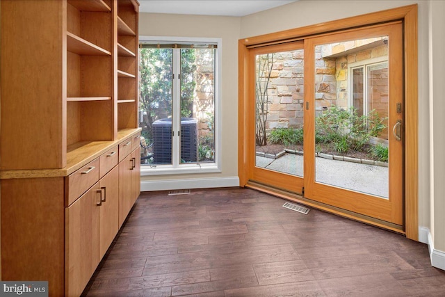 30 Morton Ct, Lawrence Township, NJ 08648 - doorway to outside with baseboards and dark wood-style floors