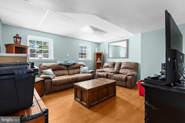 11312 Rawhide Rd, Lusby, MD 20657 - living room with a drop ceiling and light wood-type flooring