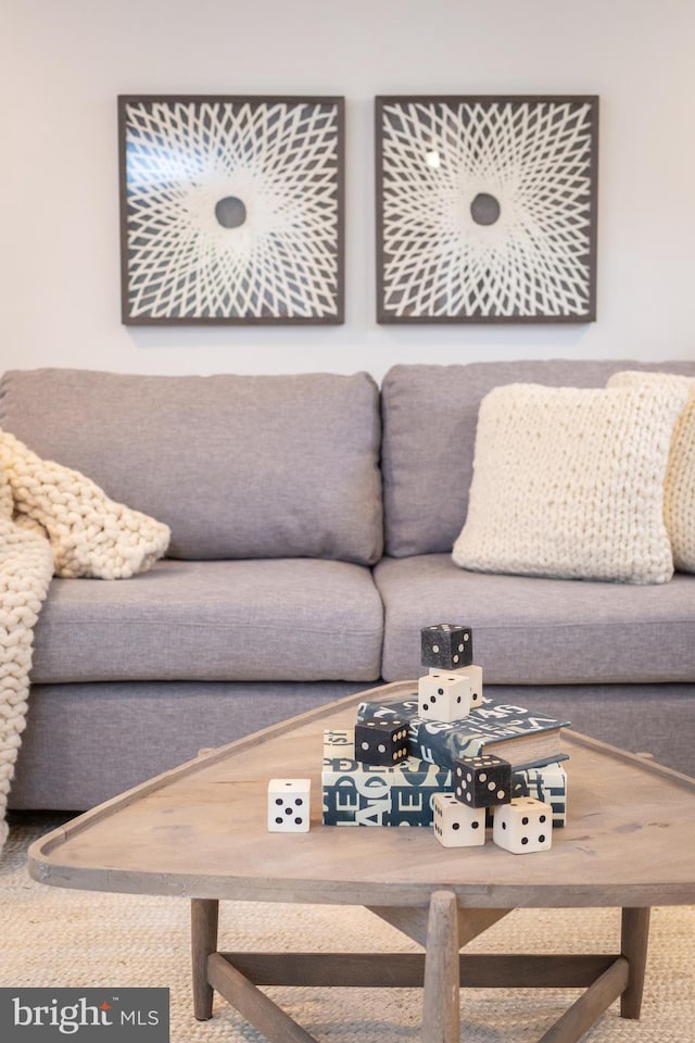 living room featuring carpet floors