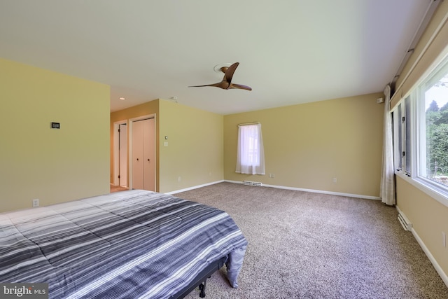 1515 Rockland St, Reading, PA 19604 - carpeted bedroom featuring baseboards, a ceiling fan, and recessed lighting