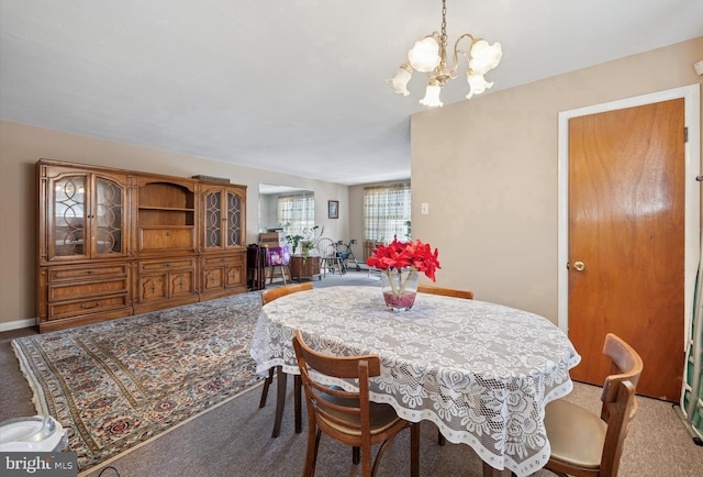 603 Bywood Ave, Upper Darby, PA 19082 - carpeted dining area featuring a notable chandelier