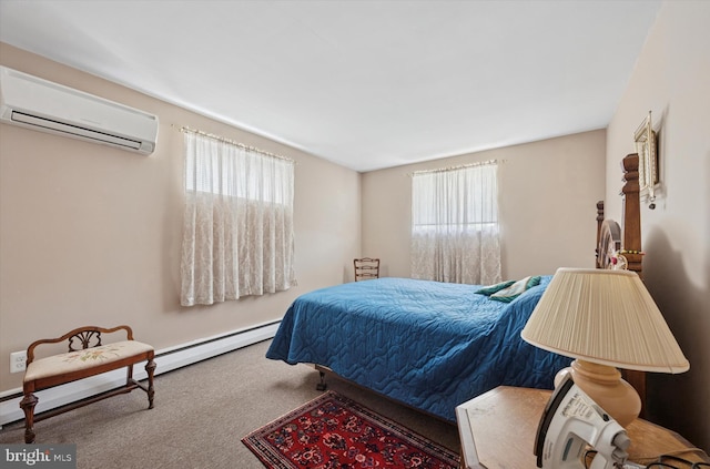 603 Bywood Ave, Upper Darby, PA 19082 - carpeted bedroom featuring a wall mounted air conditioner and baseboard heating
