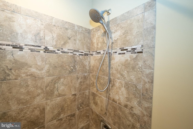 room details featuring a tile shower