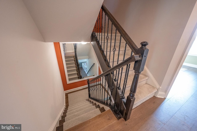 staircase with baseboards