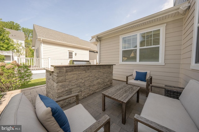 view of patio / terrace featuring an outdoor living space