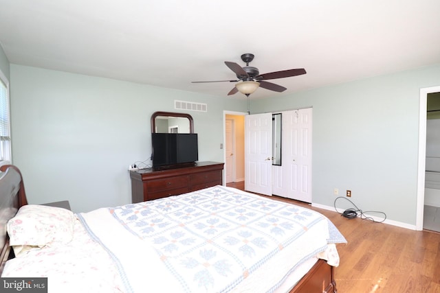 18 Stearrett Dr, Newark, DE 19702 - bedroom with light wood-style floors, baseboards, and a ceiling fan