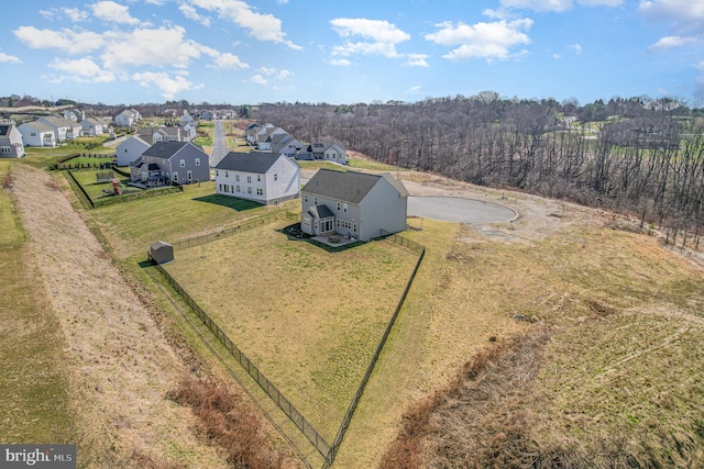 drone / aerial view featuring a residential view
