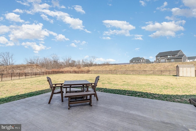 view of patio / terrace featuring outdoor dining area and a fenced backyard