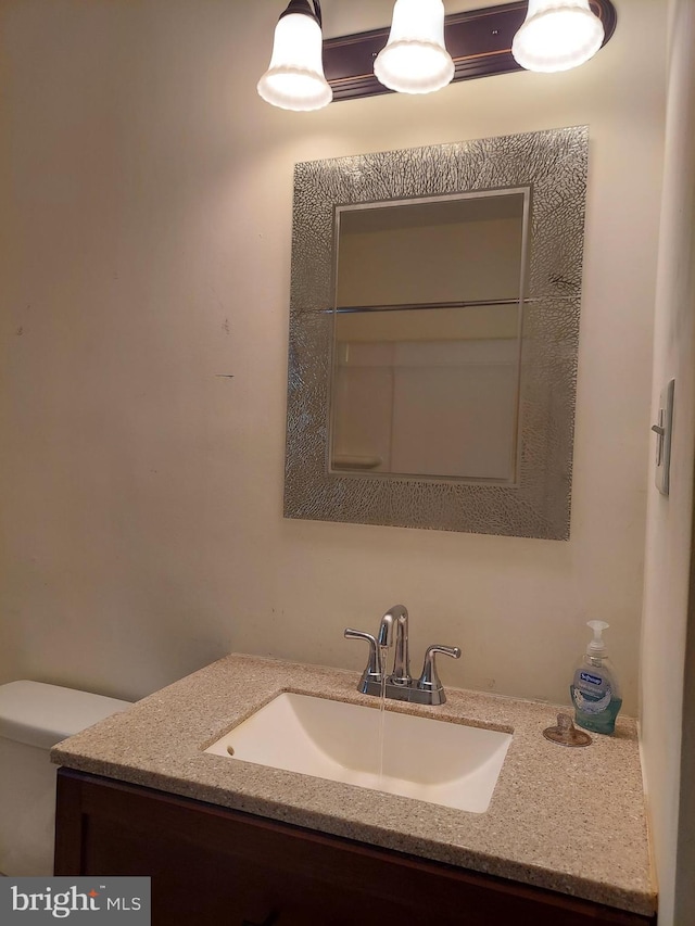 bathroom with toilet and vanity