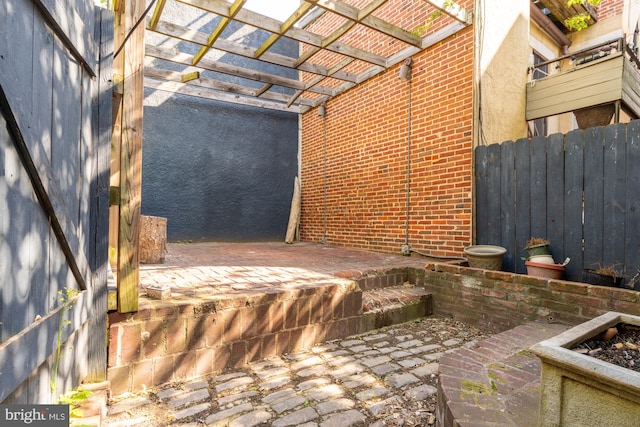 view of patio with a pergola