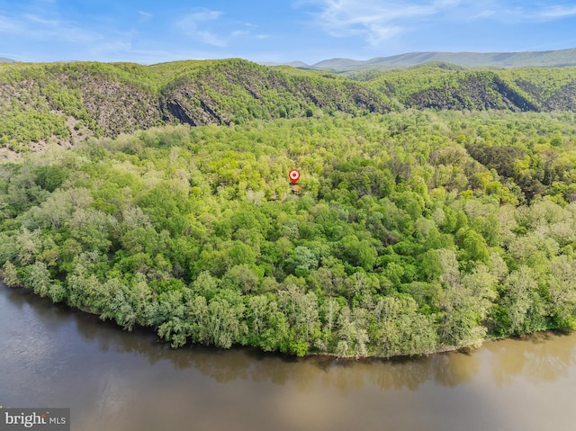 82 Vista River Ln, Paw Paw, WV 25434 - birds eye view of property featuring a forest view and a water and mountain view