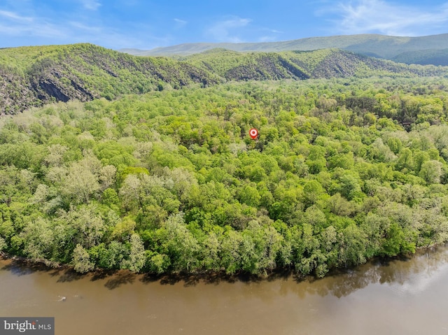 82 Vista River Ln, Paw Paw, WV 25434 - drone / aerial view featuring a water and mountain view and a wooded view