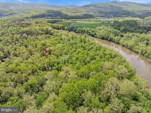 82 Vista River Ln, Paw Paw, WV 25434 - drone / aerial view featuring a water and mountain view and a wooded view