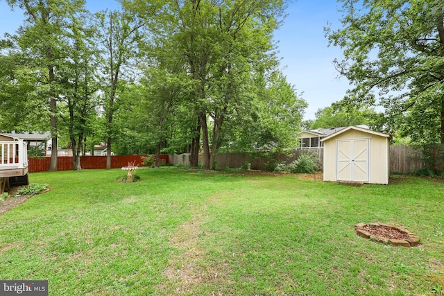 309 Camden Dr, Fredericksburg, VA 22405 - view of yard featuring a storage unit and an outbuilding