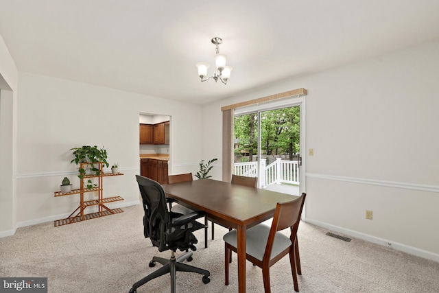 309 Camden Dr, Fredericksburg, VA 22405 - office space with a chandelier, light colored carpet, and baseboards