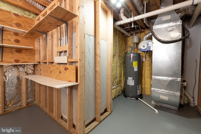 utilities with electric water heater and heating unit