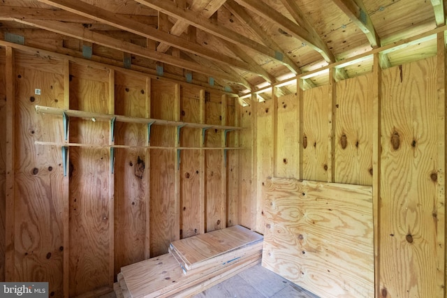 storage room featuring a relaxing sauna