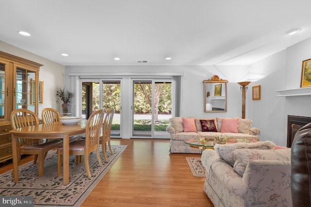 5025A S Convent Ln Unit 142, Philadelphia, PA 19114 - living room with light wood-style flooring, recessed lighting, and a fireplace