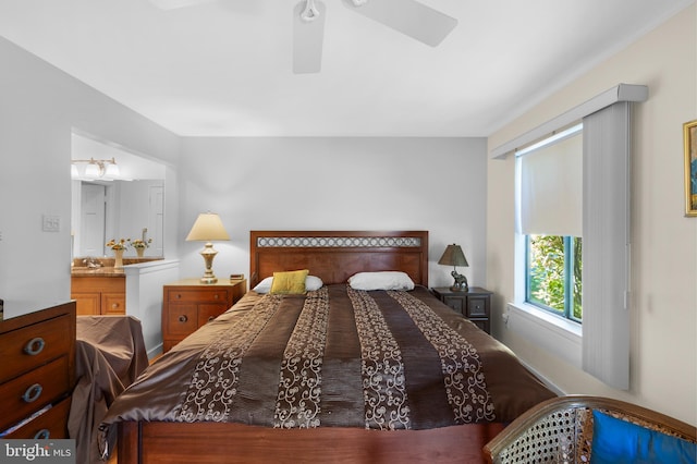 5025A S Convent Ln Unit 142, Philadelphia, PA 19114 - bedroom with a ceiling fan and ensuite bathroom