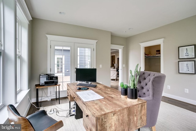 3919 Pineland St, Fairfax, VA 22031 - office featuring baseboards, french doors, and wood finished floors