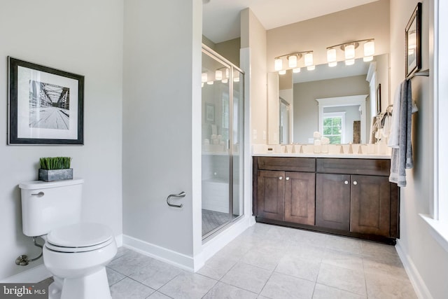 3919 Pineland St, Fairfax, VA 22031 - bathroom with tile patterned flooring, a stall shower, and toilet