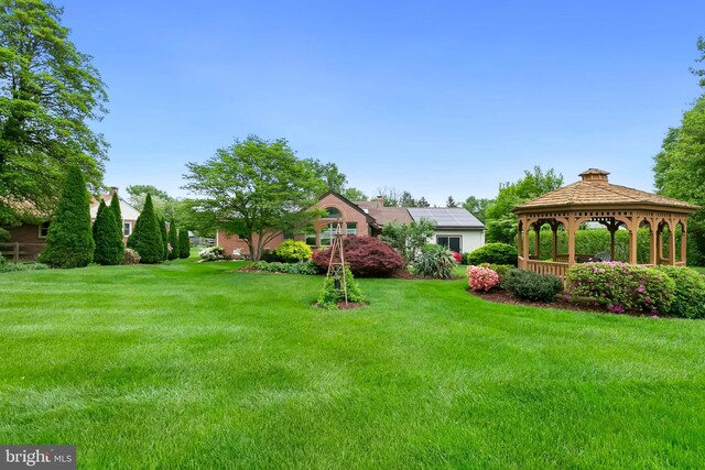 view of yard with a gazebo