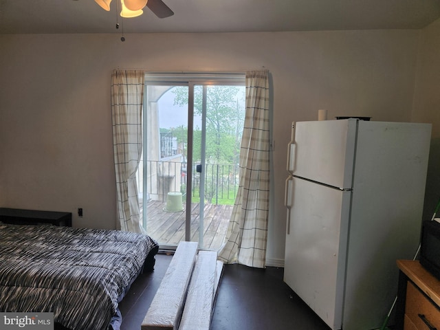 5737 N Park Ave, Philadelphia, PA 19141 - bedroom with freestanding refrigerator and access to exterior