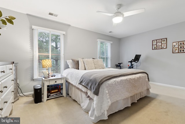 6724 Passageway Pl, Burke, VA 22015 - bedroom featuring light colored carpet, baseboards, and ceiling fan