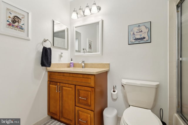 6724 Passageway Pl, Burke, VA 22015 - bathroom with toilet, a shower with door, and vanity