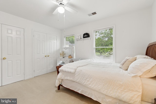 6724 Passageway Pl, Burke, VA 22015 - bedroom with carpet floors, a closet, and a ceiling fan