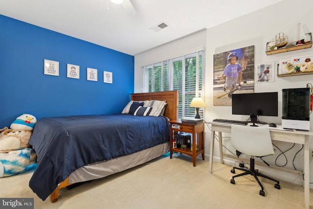 6724 Passageway Pl, Burke, VA 22015 - carpeted bedroom featuring a desk and a ceiling fan