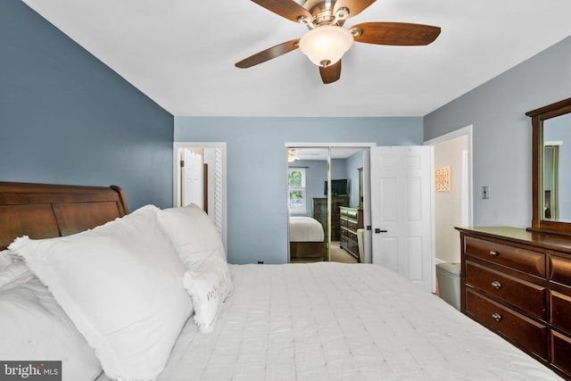 bedroom featuring a ceiling fan