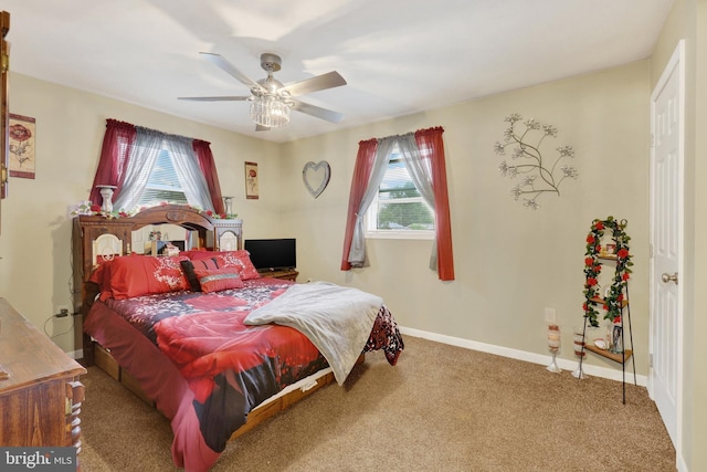 38 Bonniefield Cir, Gettysburg, PA 17325 - bedroom featuring carpet, ceiling fan, and baseboards