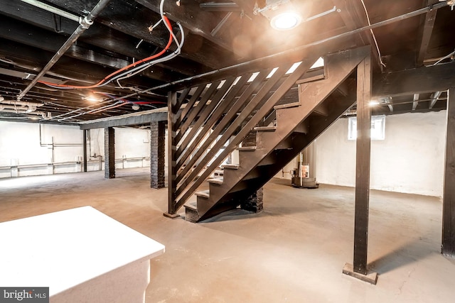 below grade area featuring stairway